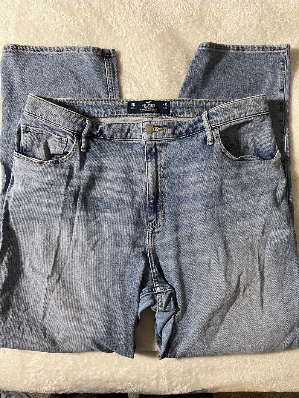 Hollister Men’s Vintage-Faded Ultra High Rise Dad Jean - 33/31